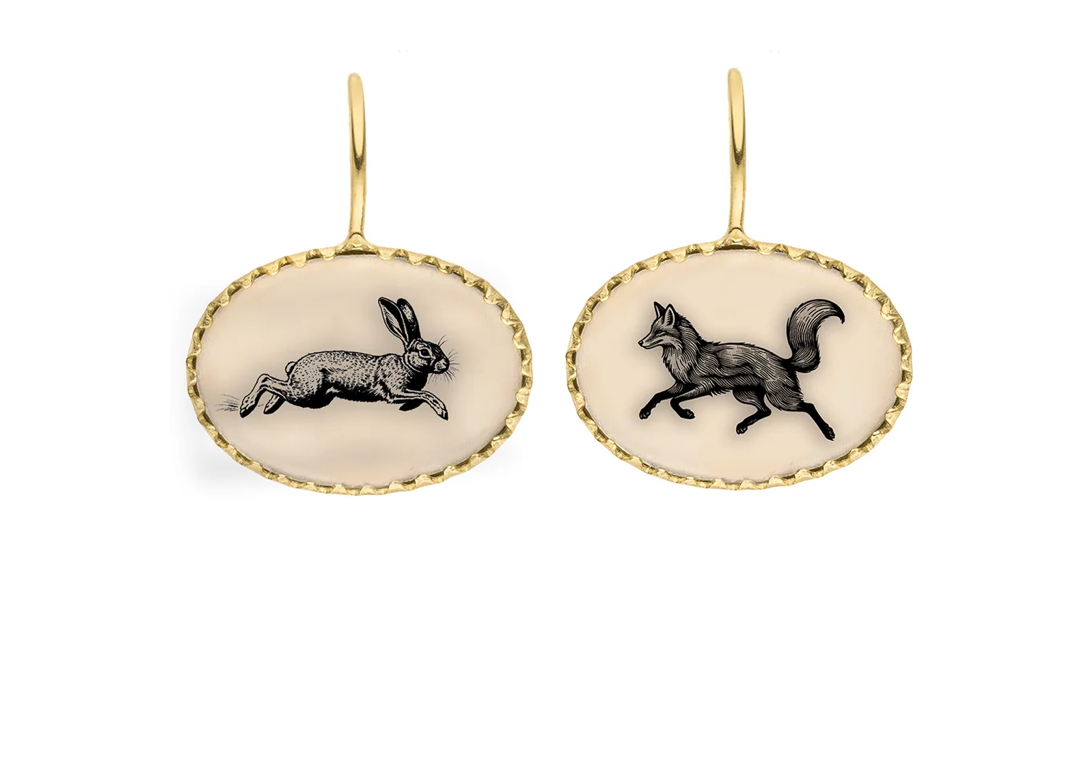 Victoria Big Earhangers- Rabbit & Fox
