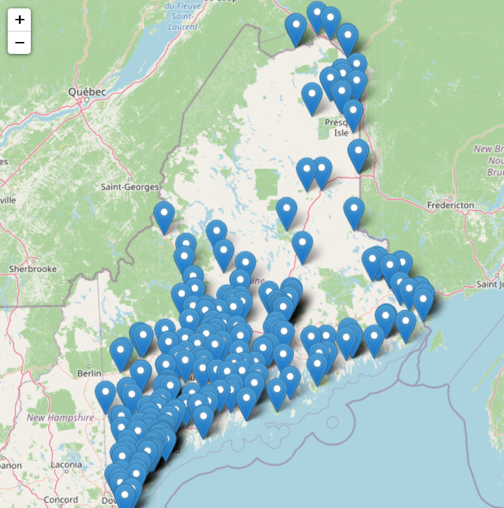 Map Of Maine - Available Class Locations