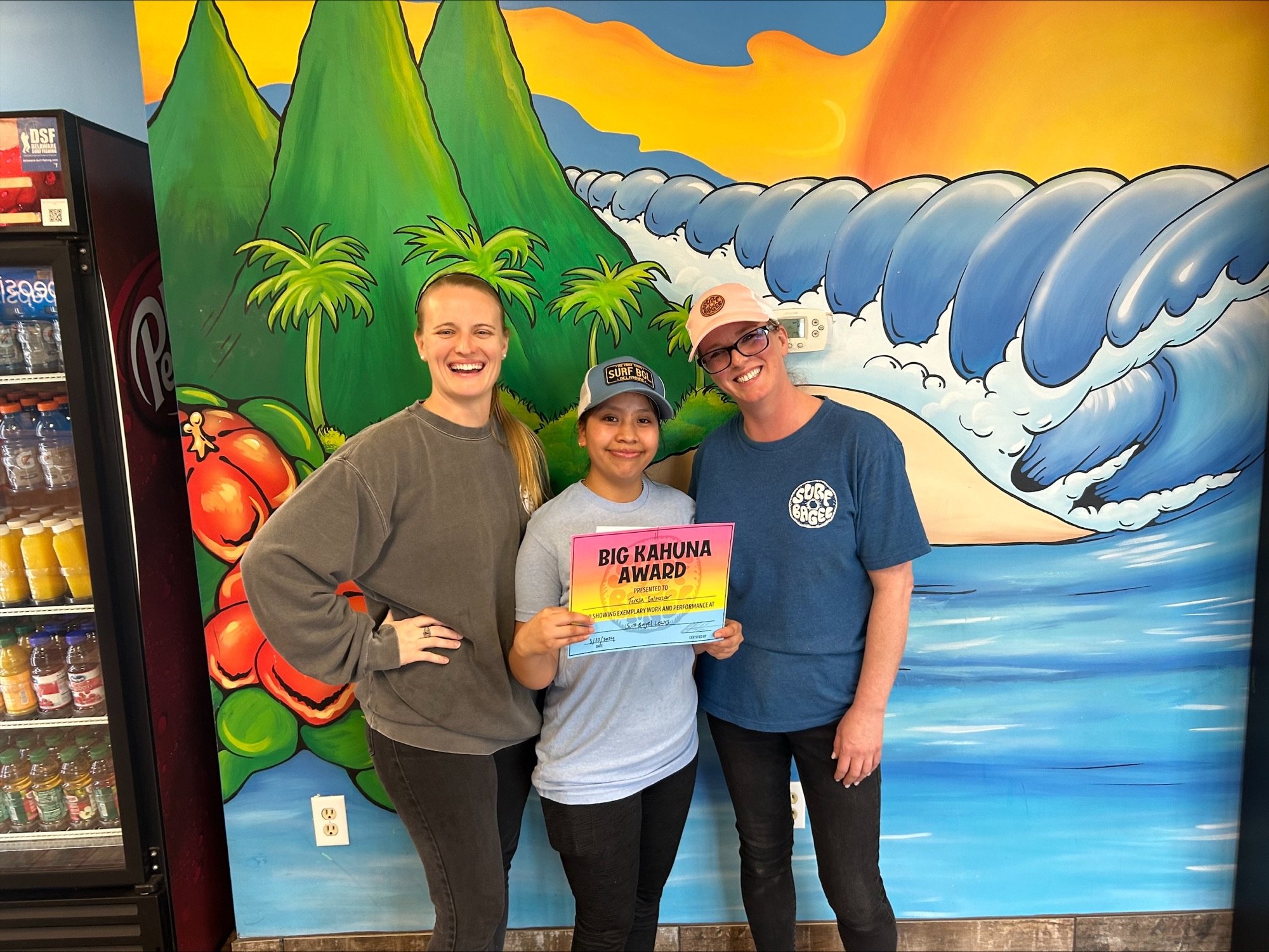 All smiles at Surf Bagel Lewes for our Big Kahuna, Teresa! 

Teresa is an exemplary employee who takes pride in her work and being a great team player! We are so proud of her. 🤙🤙🤙