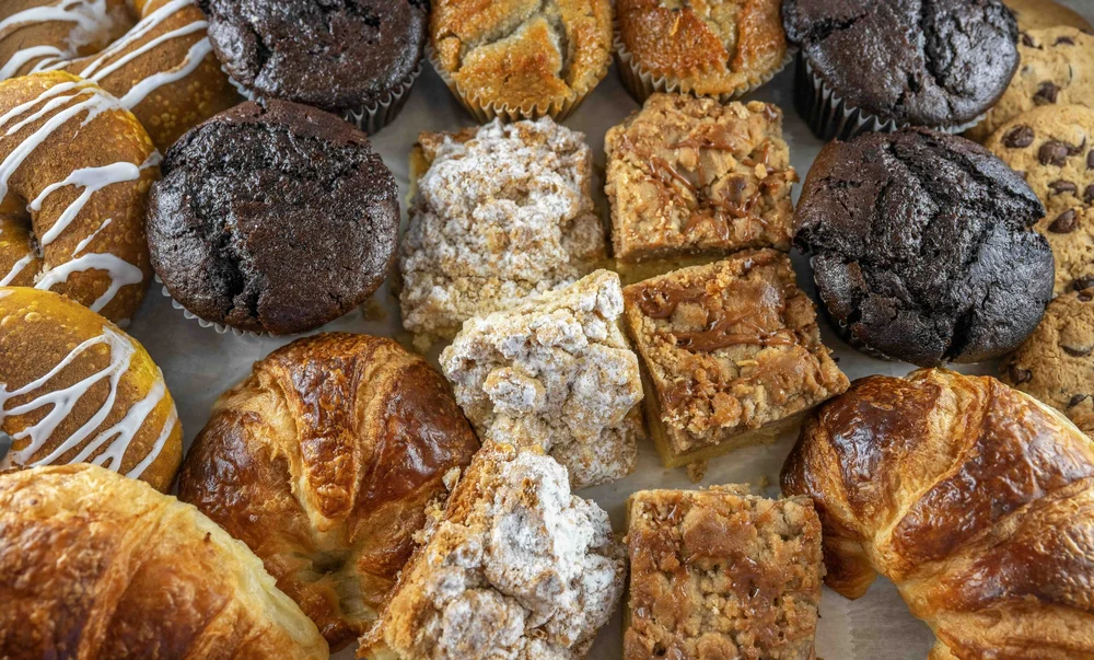 Surf Bagel pastries: muffins, croissants and coffee cake