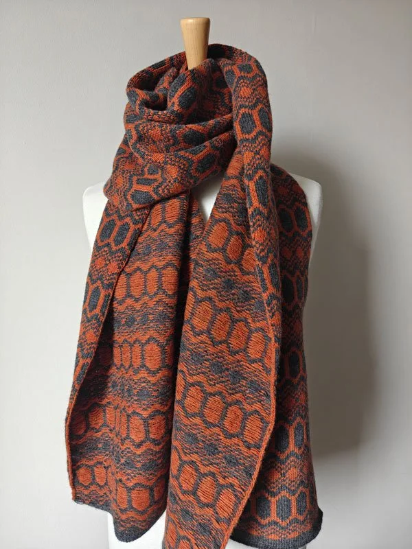 Strandhill Scarf- Charcoal & Rust