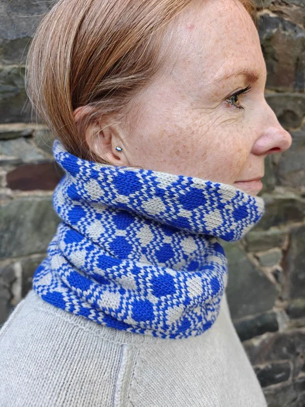 Downings Neck Warmer-Stone & Cobalt