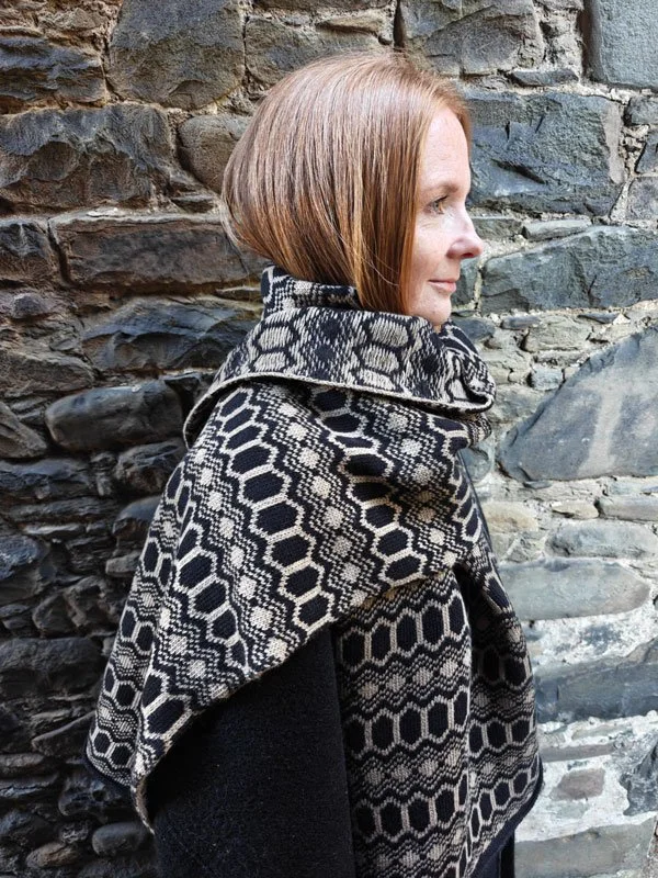 Strandhill-Scarf-Black-Sand-model-2-archipelago-knitwear.jpg