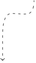dashed curved arrow line