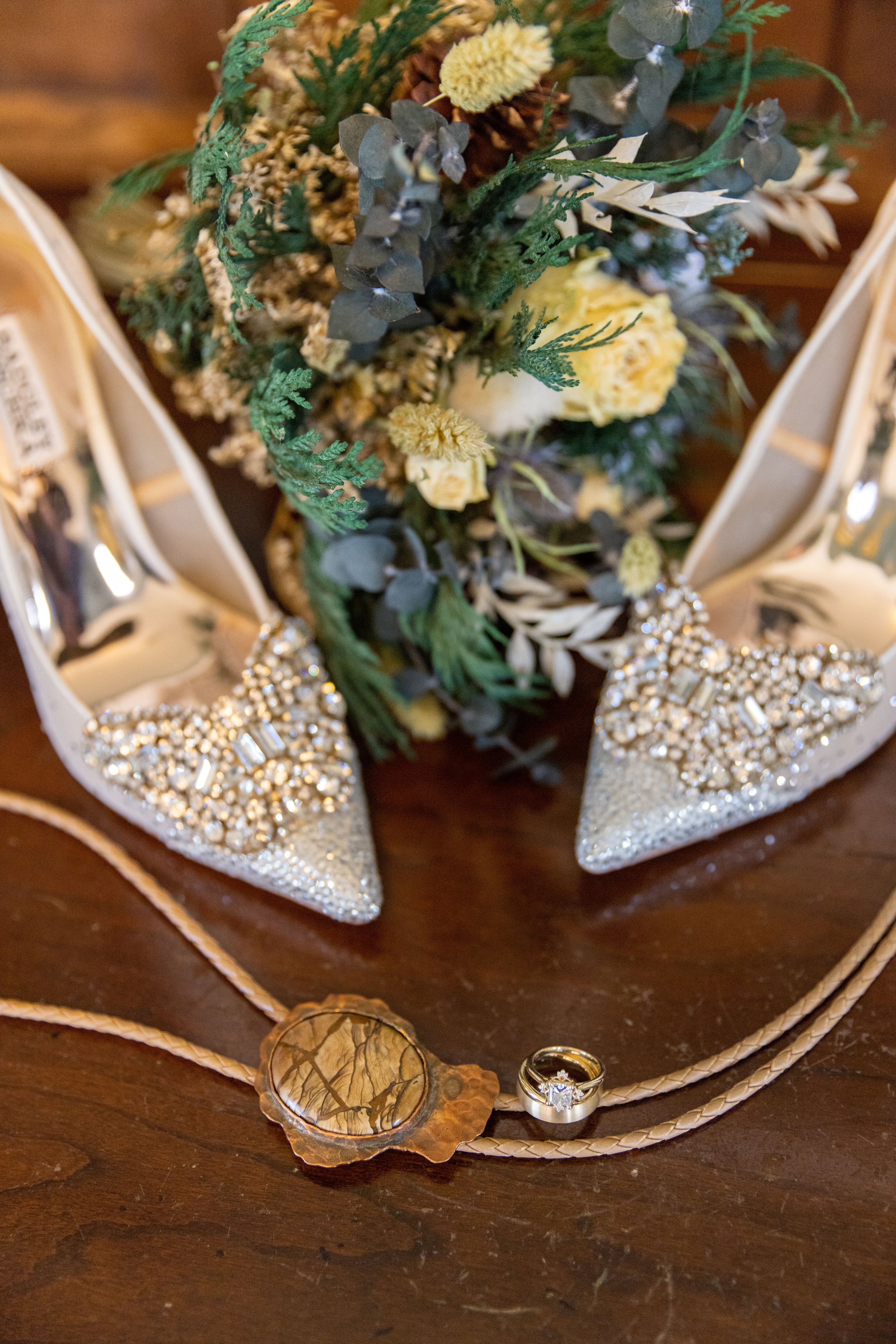 Boettcher Mansion Wedding Details shoes flowers Berg Berg Photography