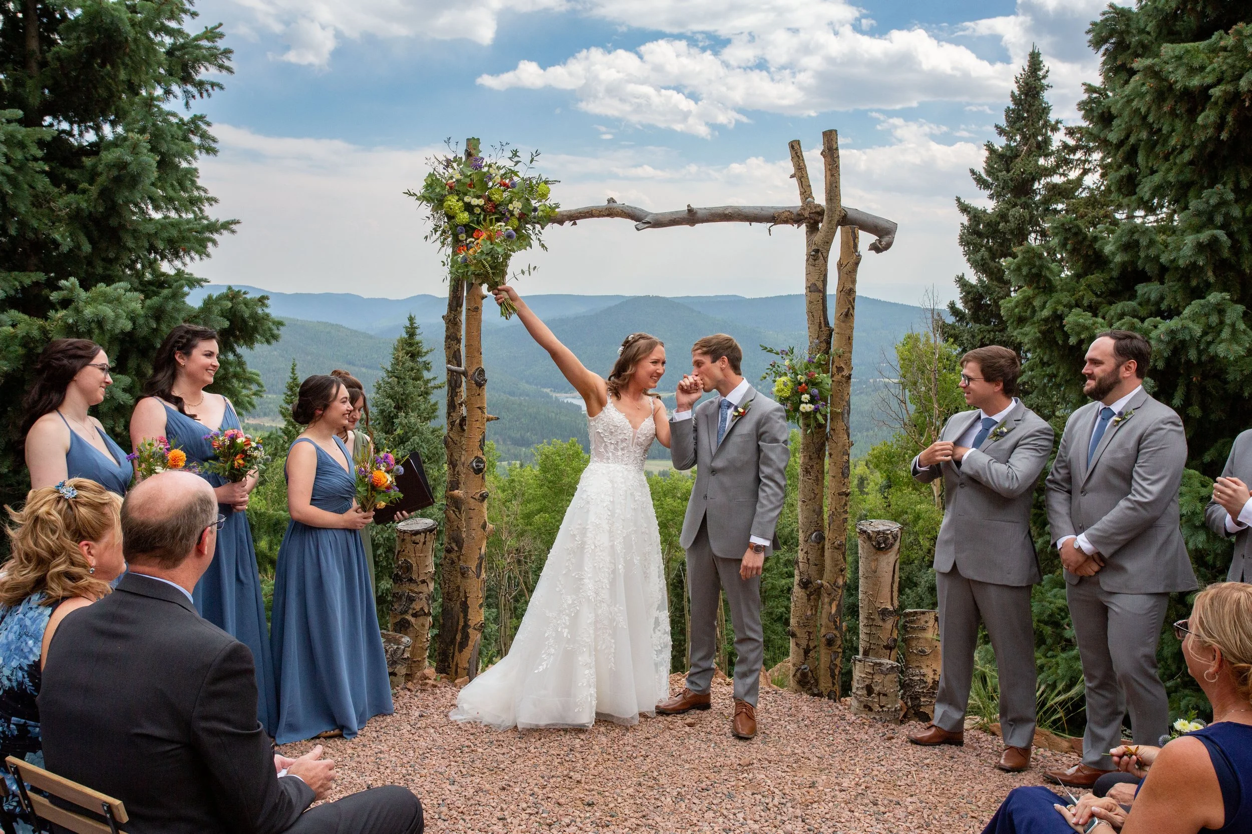 Matthew and Rachel’s Rize Mountain Retreats Wedding in Pike’s Peak National Forest, Colorado