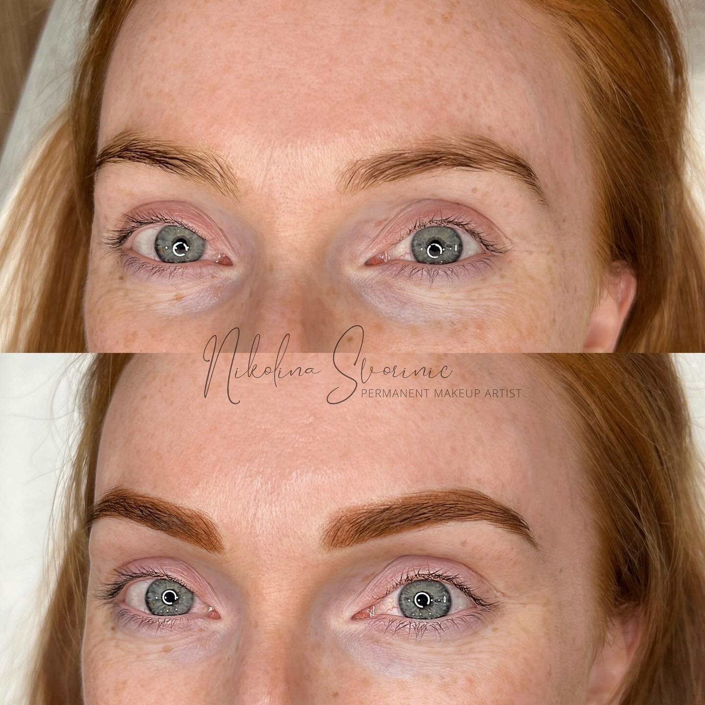 Meet Sarah! 

She loves the outdoors and horseback riding! 🐎🏕️☀️ 🧲🏇 What she didn&rsquo;t love was her brows and the headache they caused her. 
During her consult, I drew both a nano and powder brow for Sarah and we both decided that Powder Brows