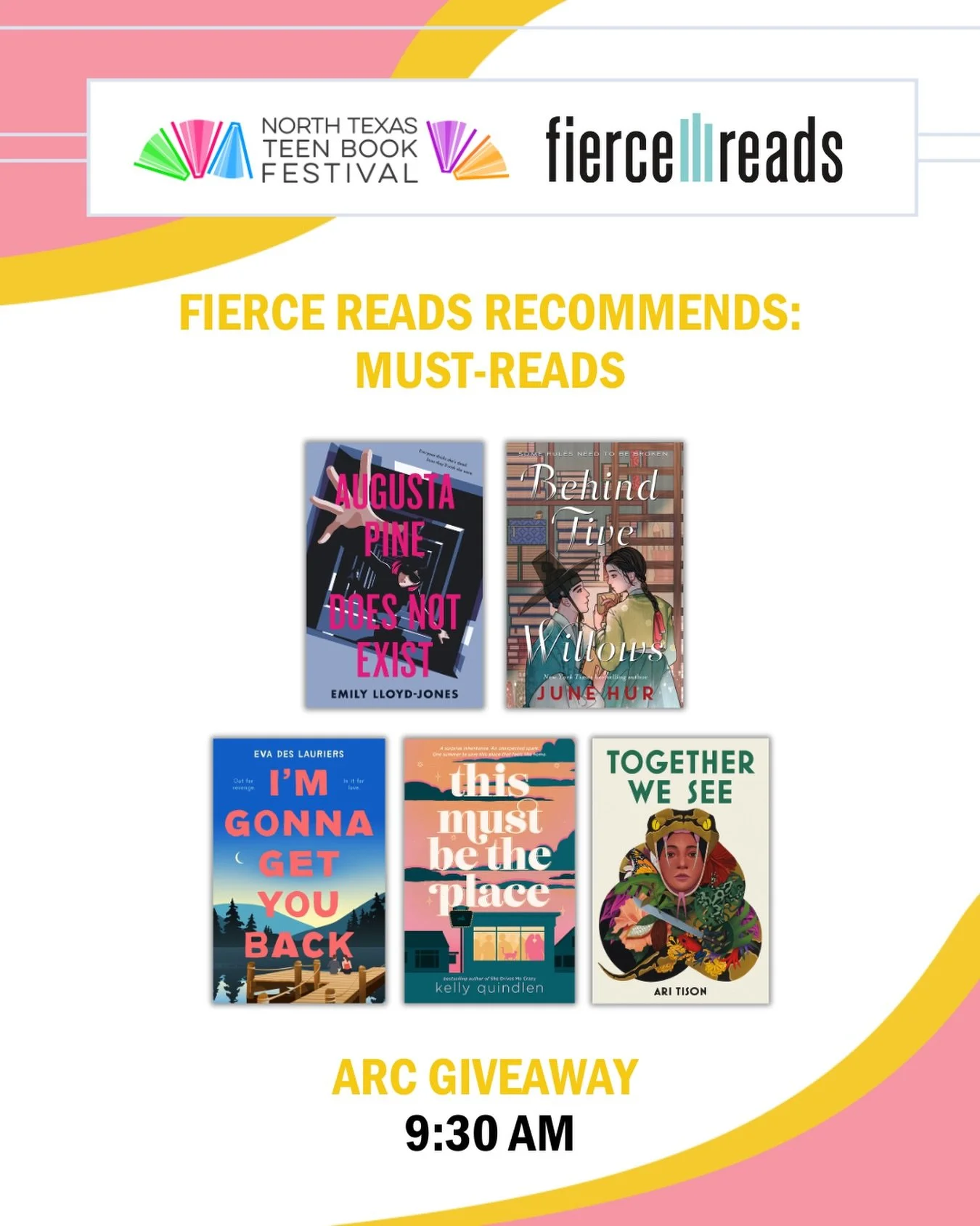 If you&rsquo;ll be at North Texas Teen Book Festival, @fiercereads is giving away a limited number of ARCs of IM GONNA GET YOU BACK at their booth at 9:30AM CT on Saturday March 7!!! Go forth and snag yourself a copy! 📚