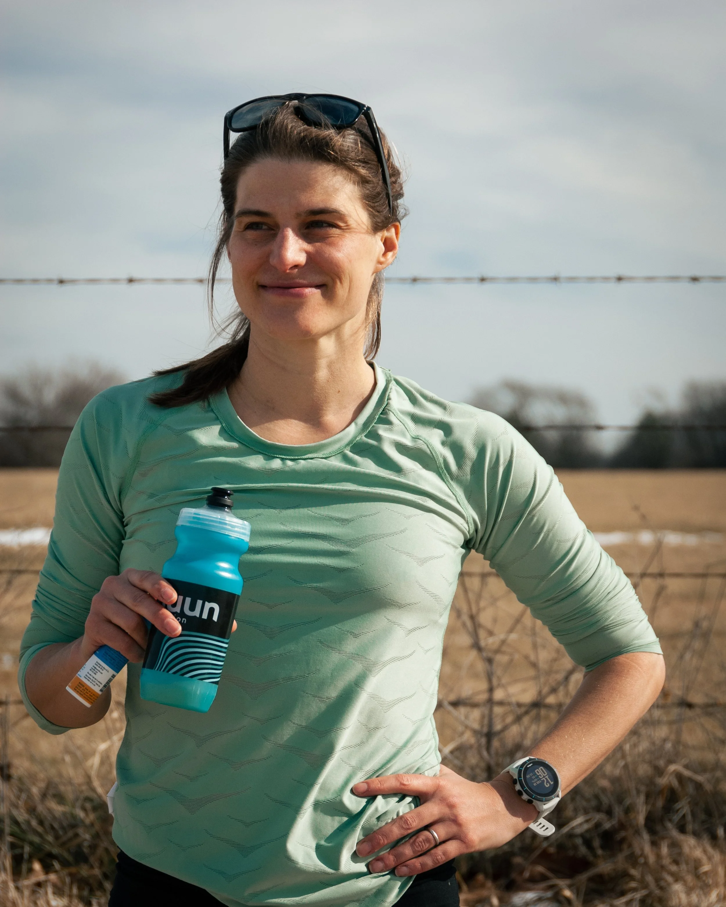 Sarah poses for a photo for Nuun after a run in Pea Ridge.
