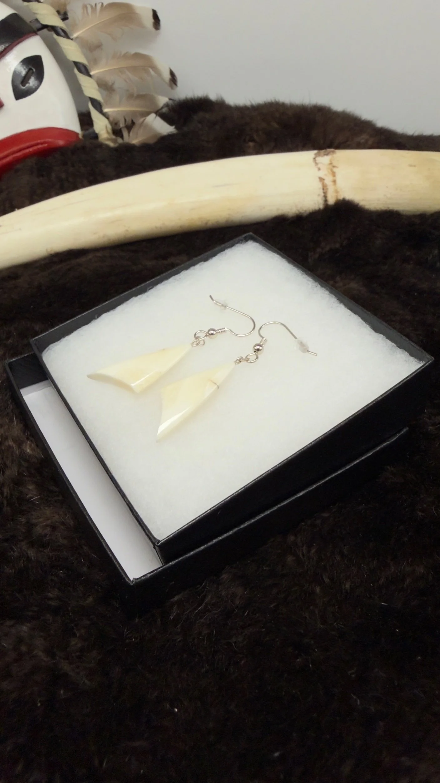 Walrus ivory earrings