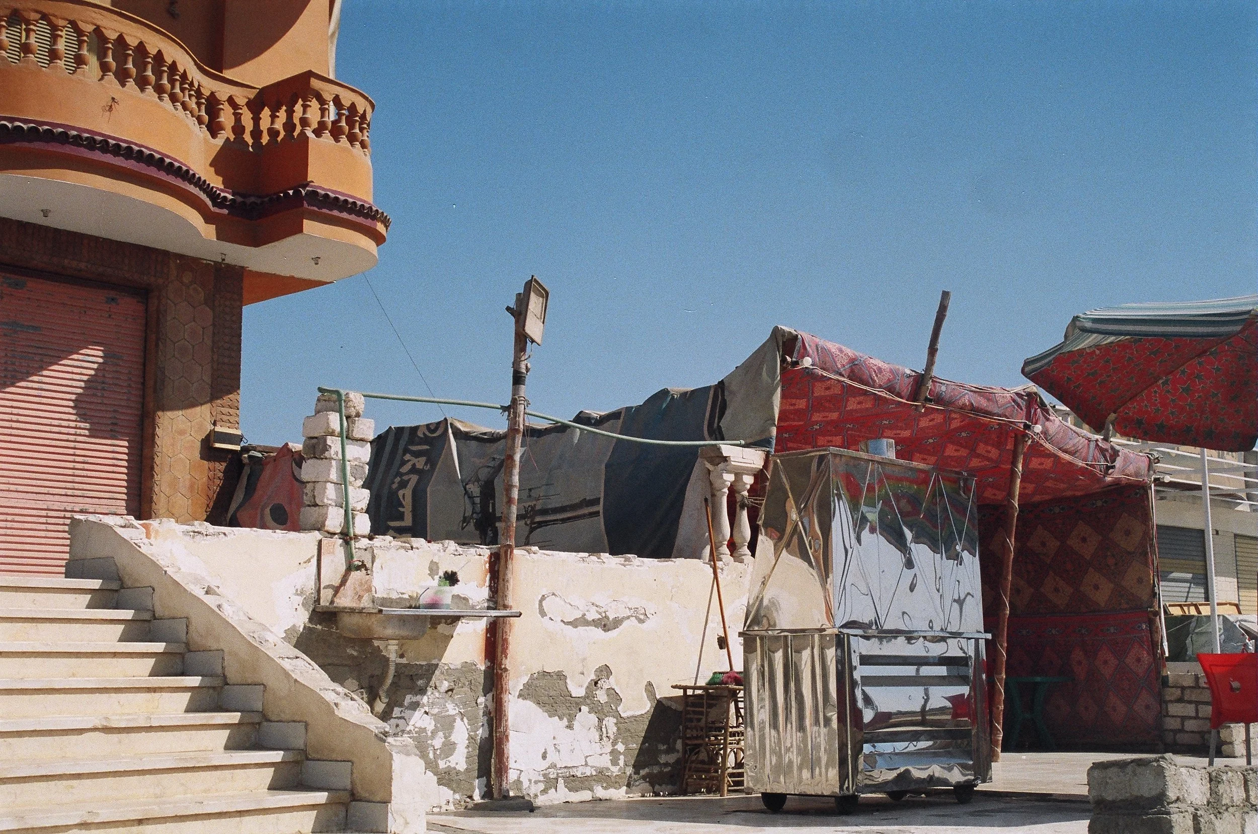 Cafe stop near Cairo-Alexandria desert road, Egypt
