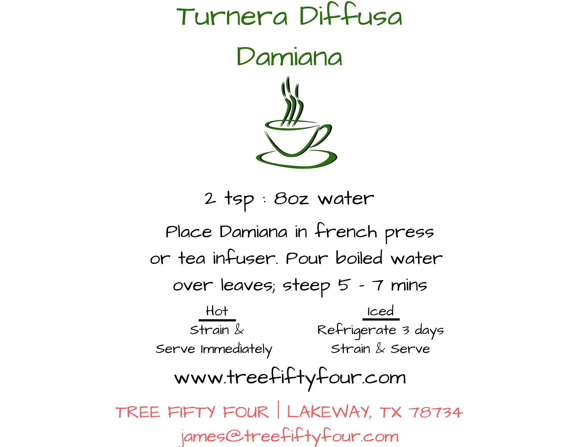 Damiana Sachet — Tree Fifty Four