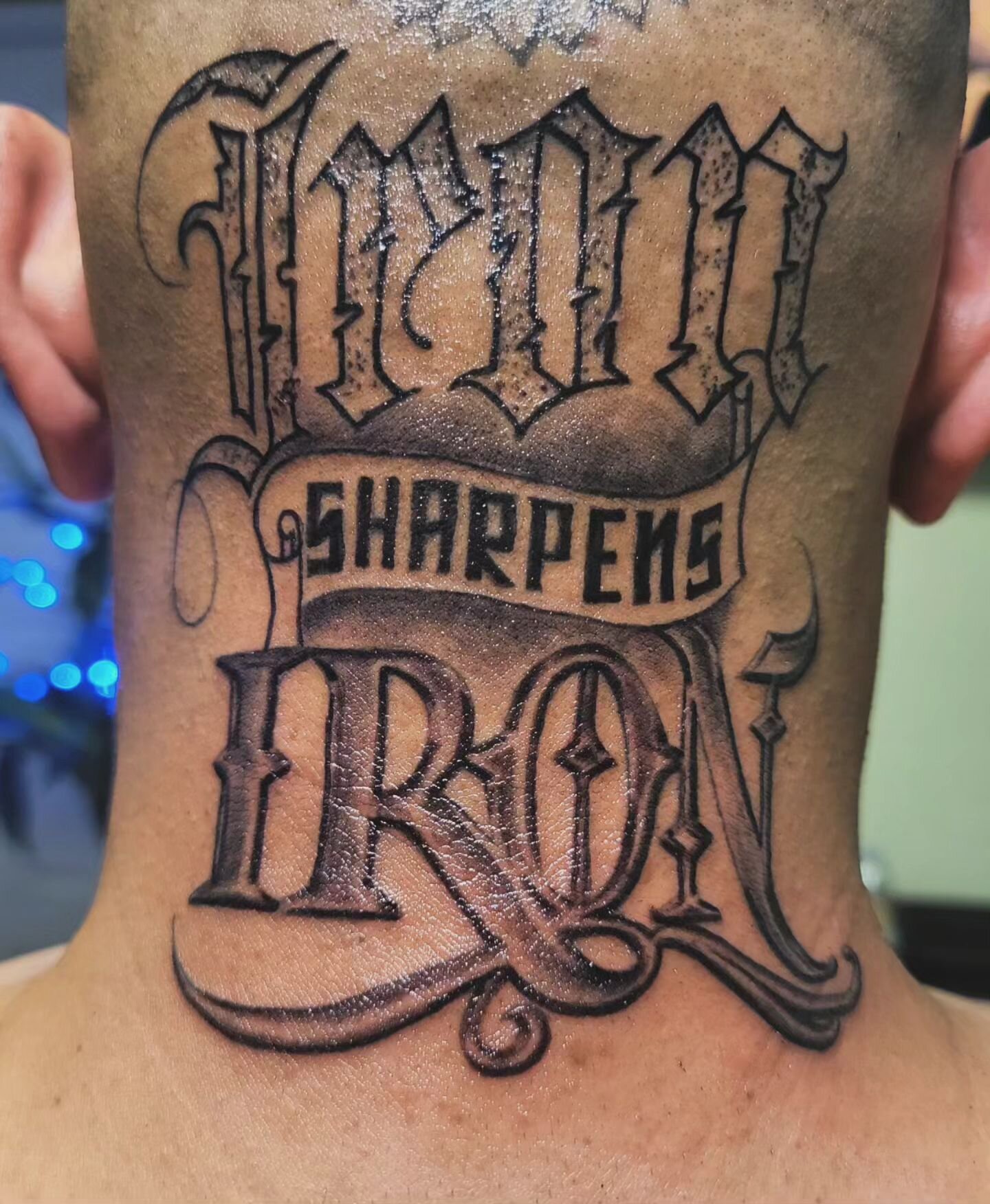 Iron Sharpens Iron ✝️ 
www.sunnytheartist.com 
#tattoo #ironsharpensiron #Godfirst #inked