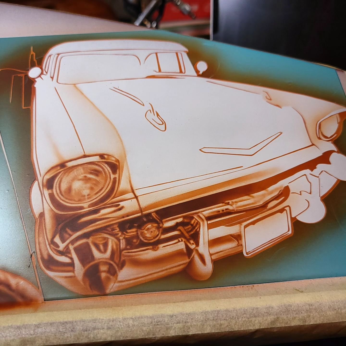 Working 💪 
57 Bel air skirt murals almost done.

Book your mural or tattoo appointment at www.sunnytheartist.com 

#lowrider #muralart #airbrush #customartwork #artist