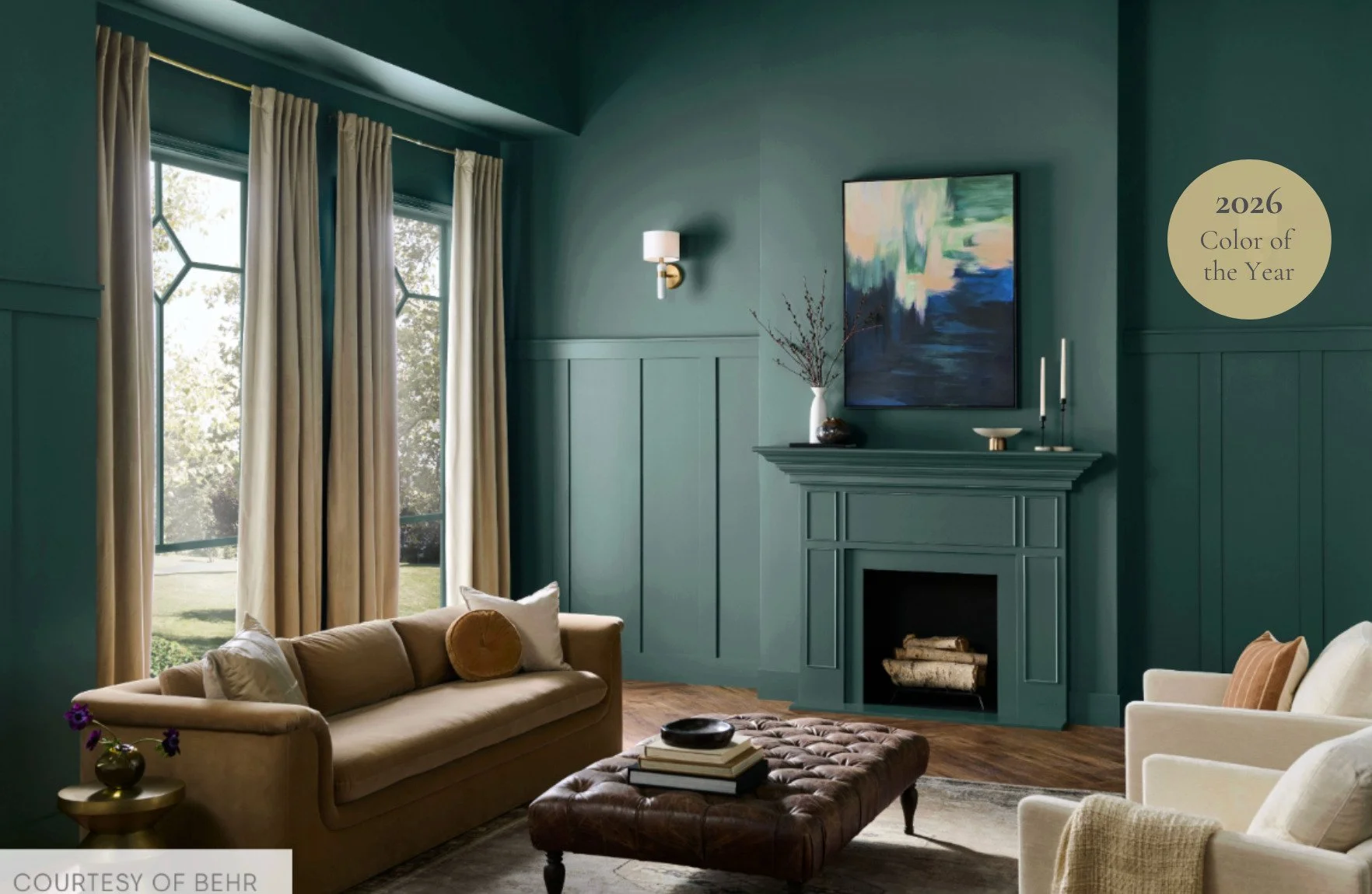 Color of the Year 2026 are starting to roll in. 
Behr&rsquo;s choice is a smokey jade called &lsquo;Hidden Gem&rsquo;. Oh la la&hellip; it is yummy. Sherwin Williams, on the other hand, chose &lsquo;Universal Khaki&rsquo; which names says it all. 
Th