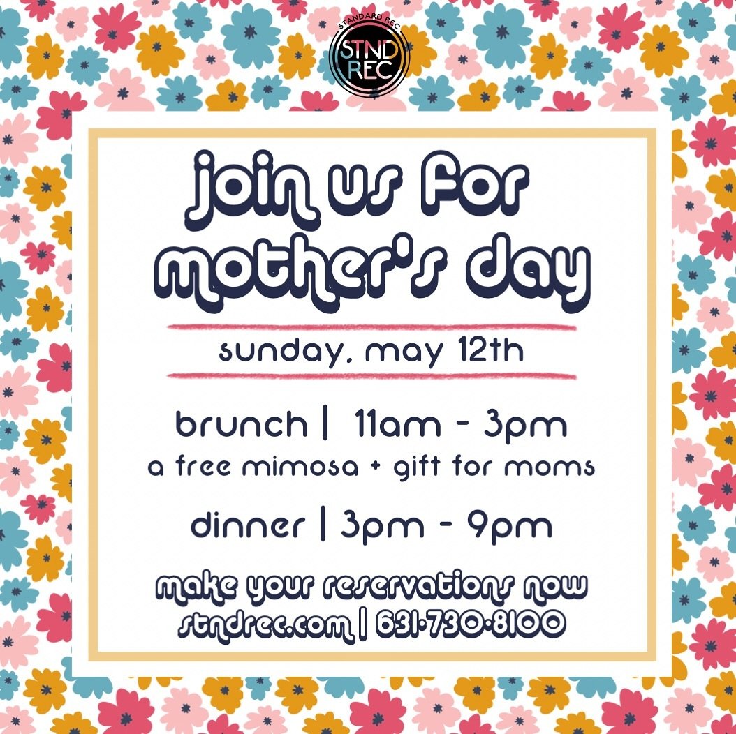 Mother&rsquo;s Day is coming up soon! Click the link in our bio, or call, to make reservations asap 💐 Brunch 11am-3pm with first mimosa free + a gift for all moms💕 Dinner 4-9pm🌷