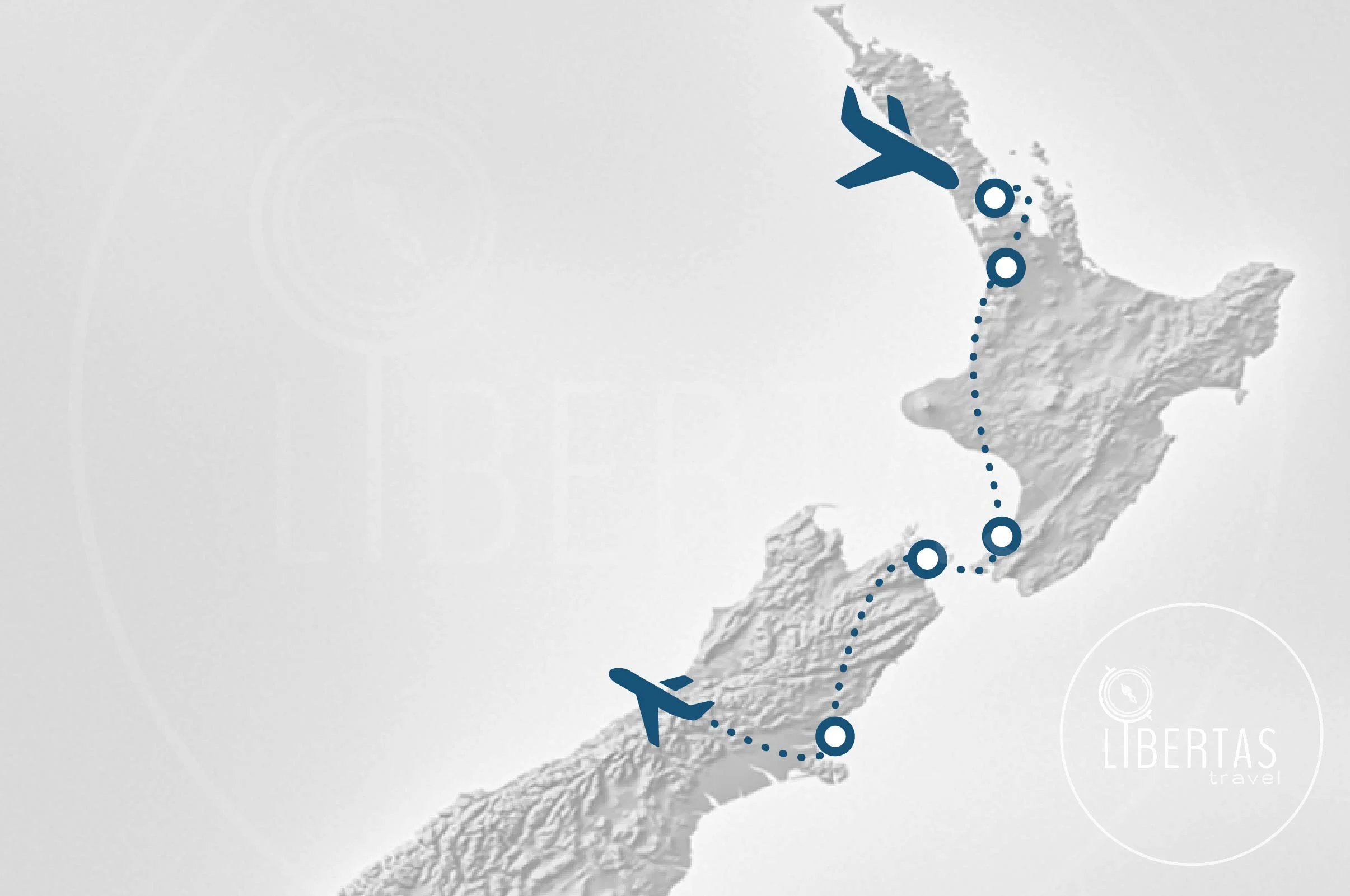 Zealand science group tour map flight path travel route