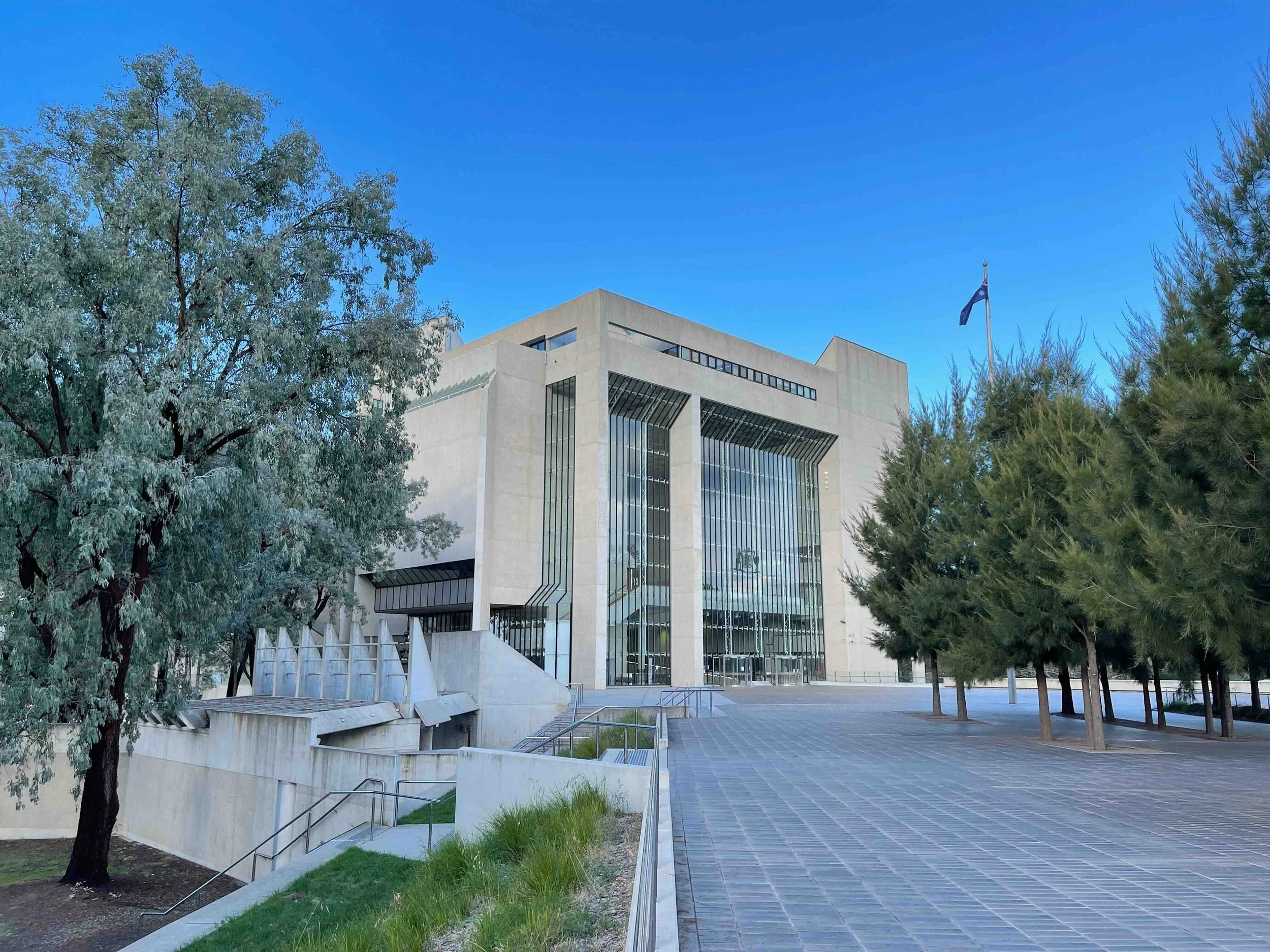 The High Court of Australia building in Canberra — a civics and democracy landmark visited by Australian high school groups on Libertas Travel's Canberra curriculum-linked excursions.