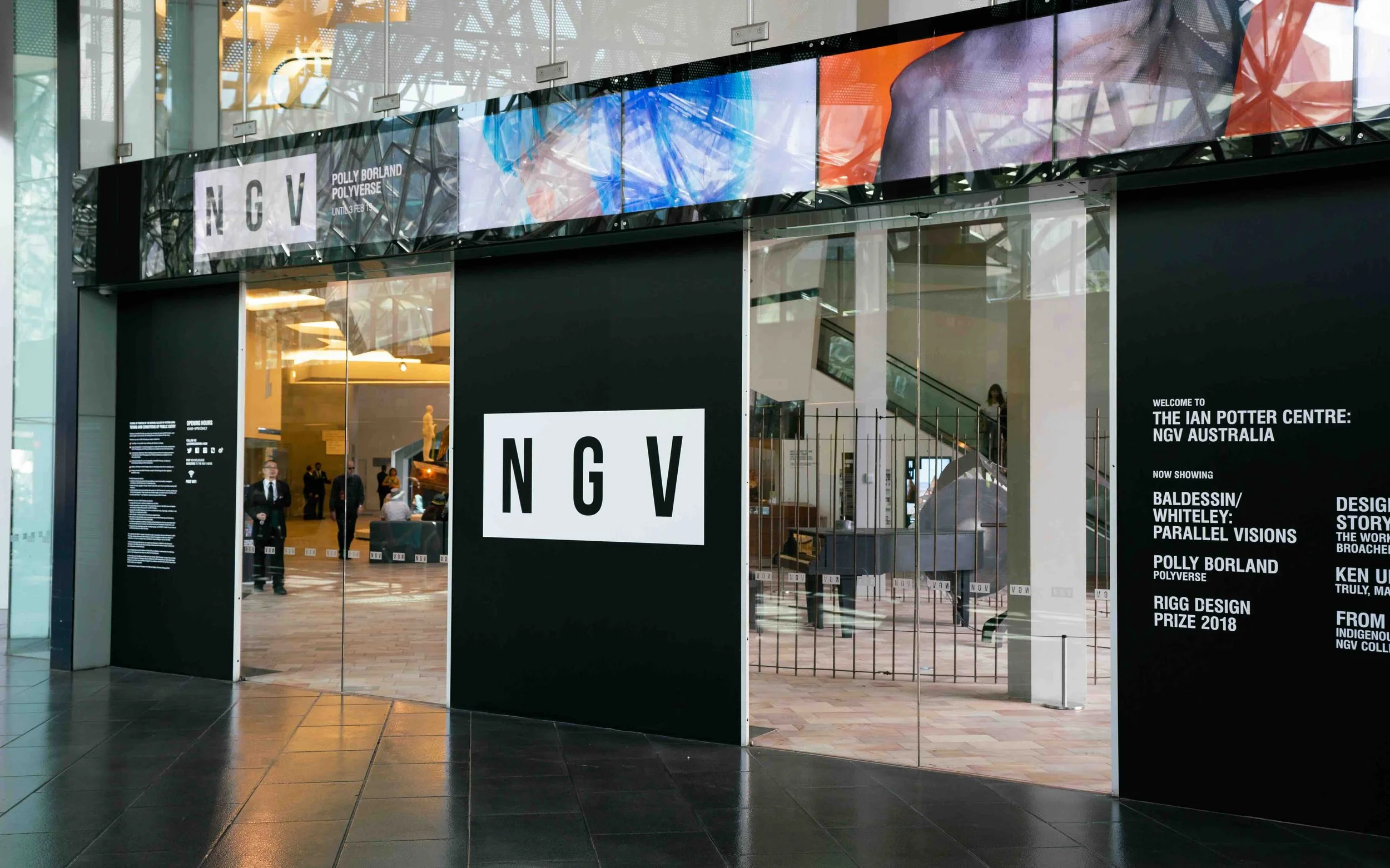 The entrance to the Ian Potter Centre: NGV Australia at Federation Square, Melbourne — a world-class art gallery visited by high school groups on Libertas Travel's Creative Arts and CAPA excursions.