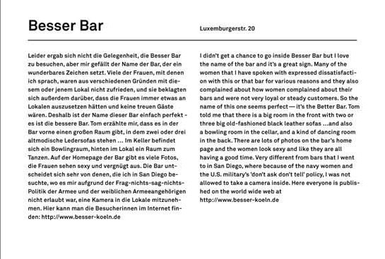  Besser Bar (text), Cologne, 2006 