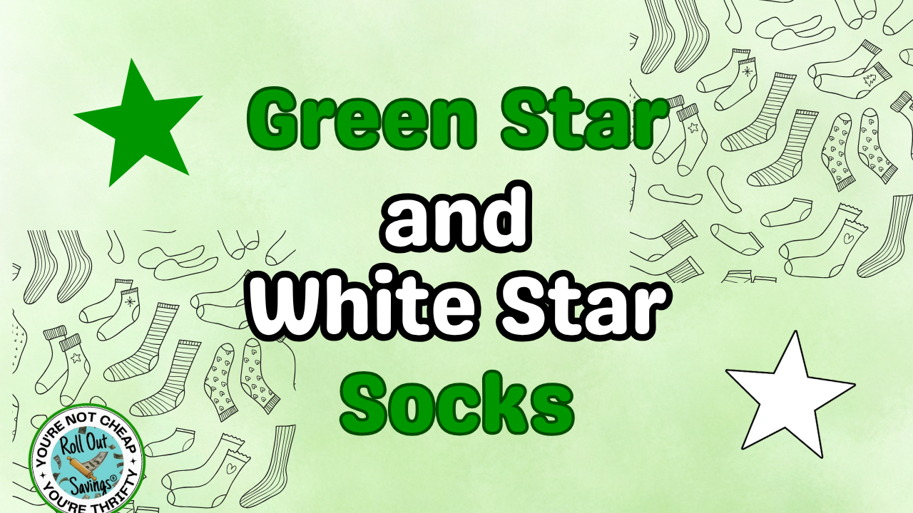 Green &amp; White Star Socks