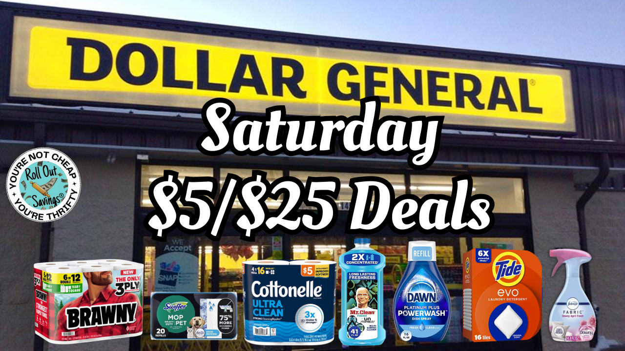       
  
    Saturday is a great time to coupon at Dollar General. Using sales/promotions with digital coupons and the Saturday only $5/25 you can save on your everyday needs from personal care to household items. You can even save on beverages and 