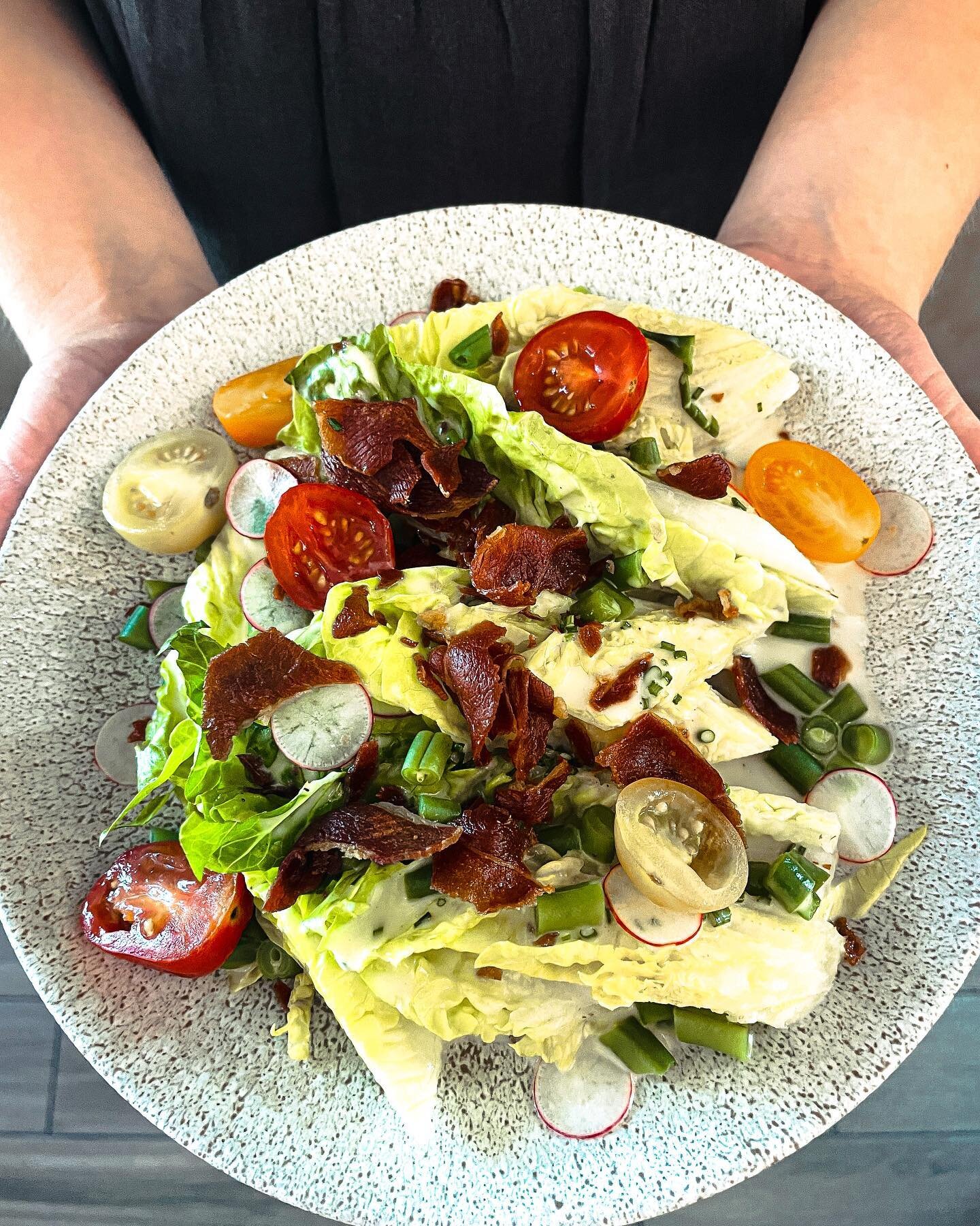 You don&rsquo;t want to miss out our baby gem salad 💞 
Haricot vert, cherry tomatoes, crispy prosciutto, radish and buttermilk @colette1924 ✨