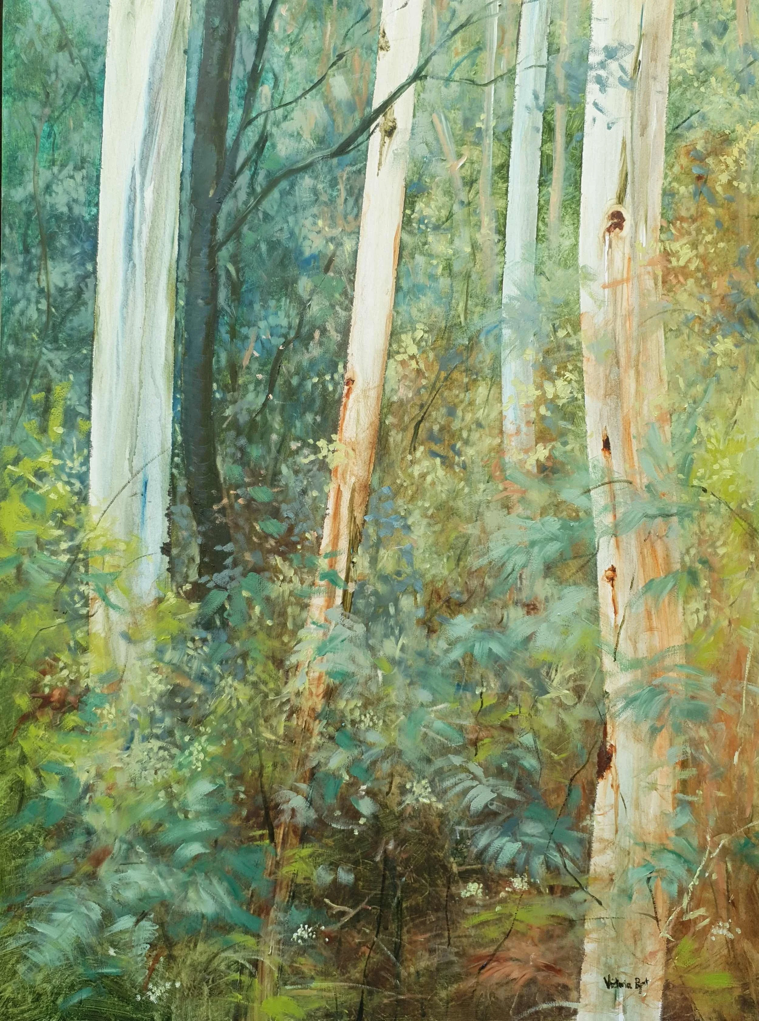 "Grounded 5 (Wren song)", oil on wood panel, 60x45cm. $530.