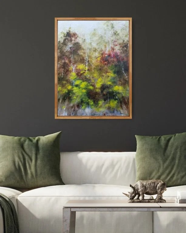 yellow wattle Australian landscape oil painting Victoria Pynt