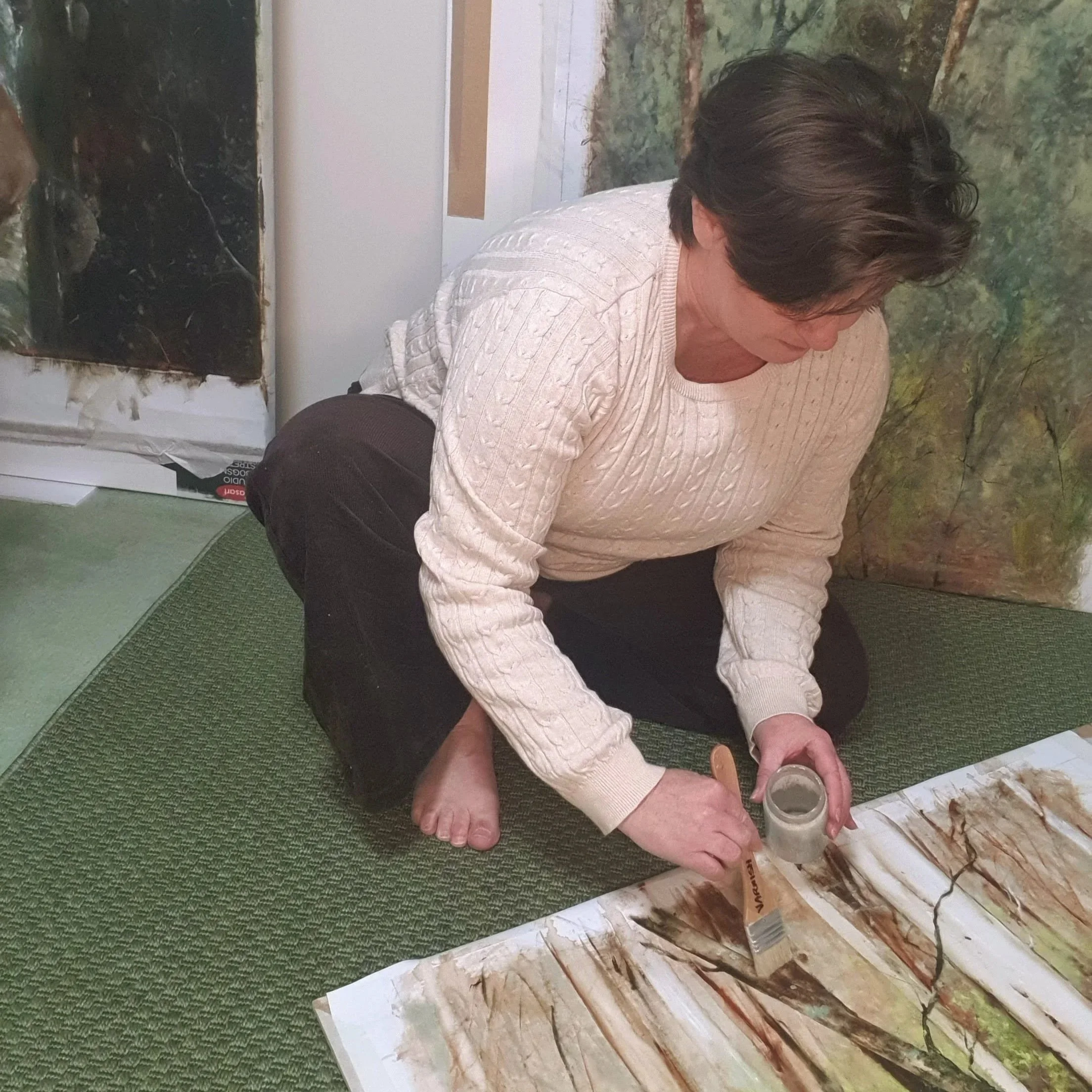 Canberra artist Victoria Pynt in the studio