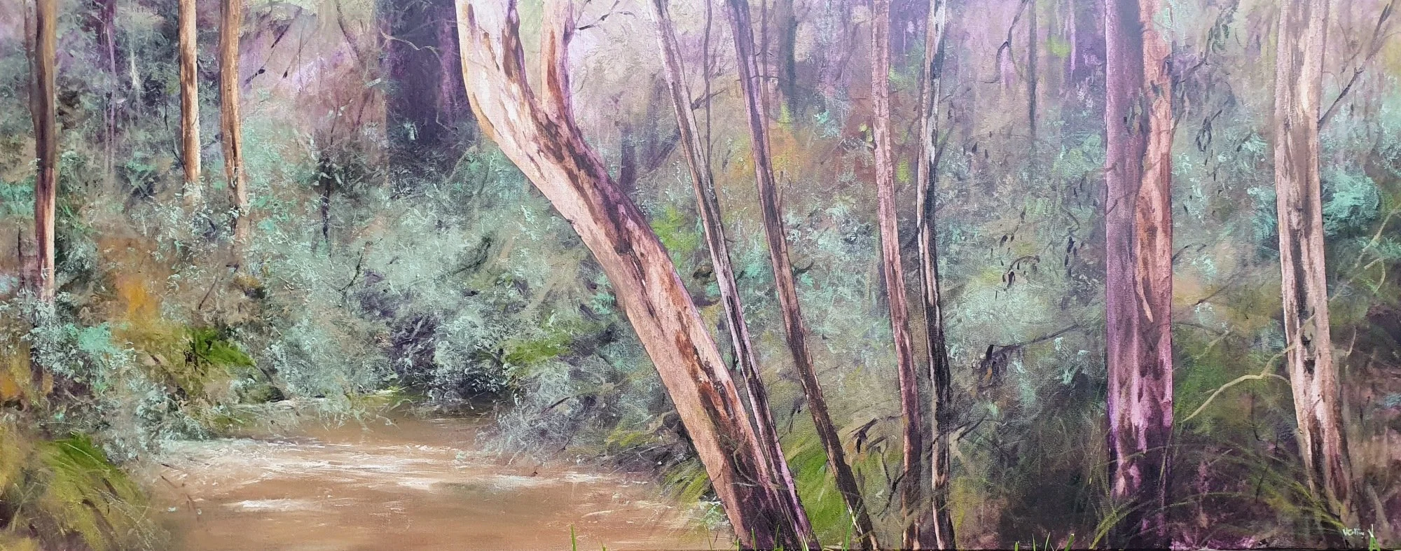 "Remembering water 3", oil on canvas, 150x60cm. Sold.