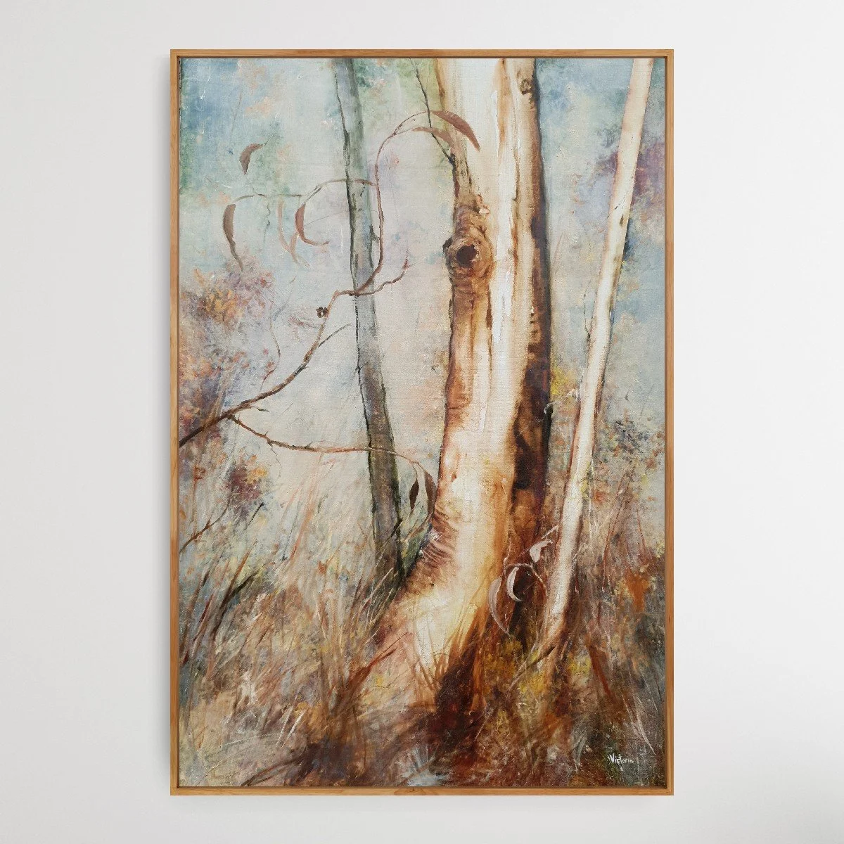"Hollows 11 - wattle" oil on unstretched linen. 60x90cm. $850. 