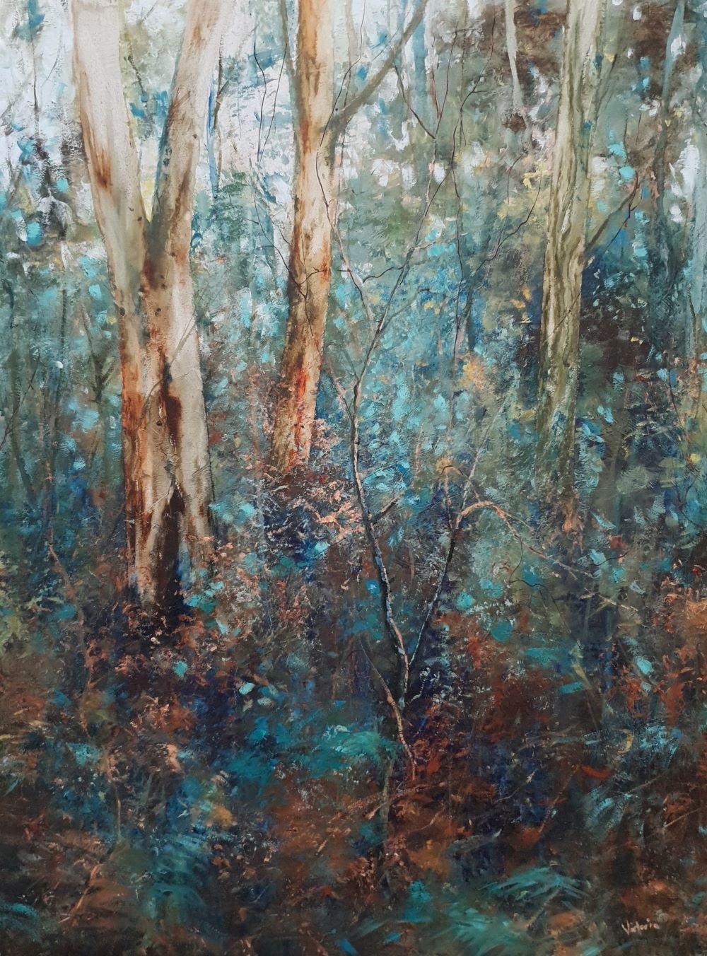 "Through the eucalypts", oil on wood panel, 41x51cm. Sold.