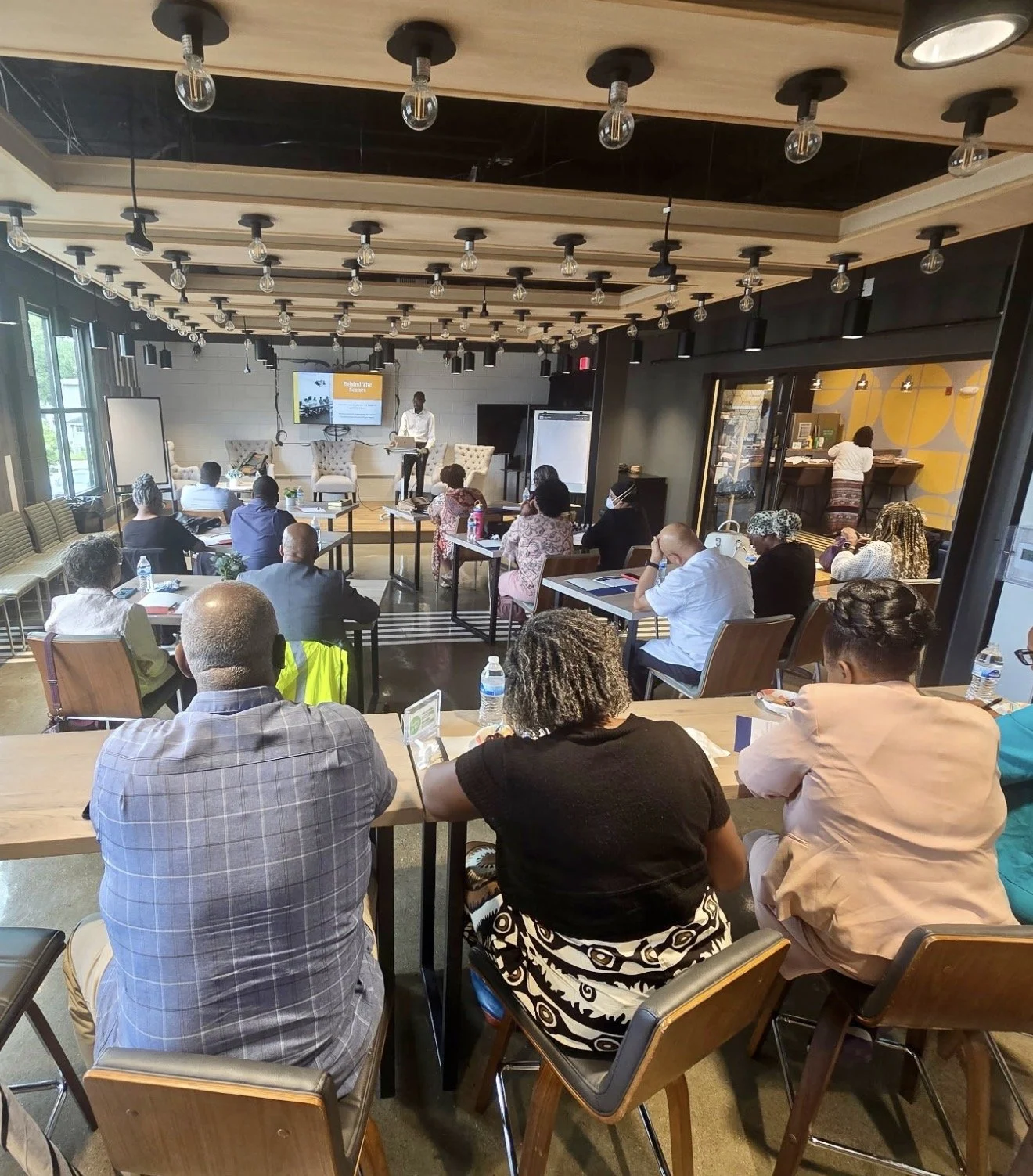 Eliot Brooks presenting a workshop for leaders.