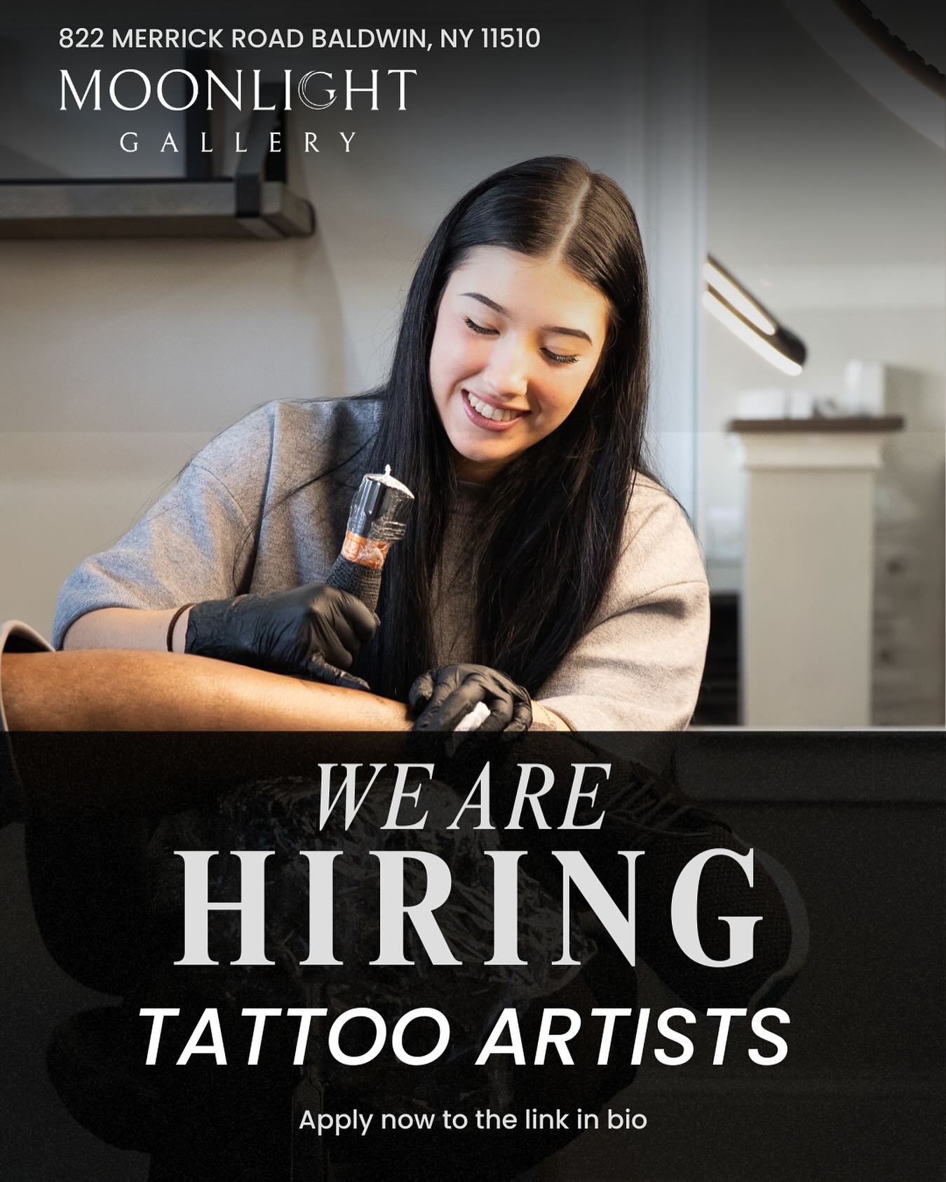 🌙 Now Hiring at Moonlight Gallery NY! 🌙

We&rsquo;re on the lookout for talented tattoo artists to join our Moonlight Gallery family. If you&rsquo;re a team player with solid experience and a passion for creating amazing art, we&rsquo;d love to wor