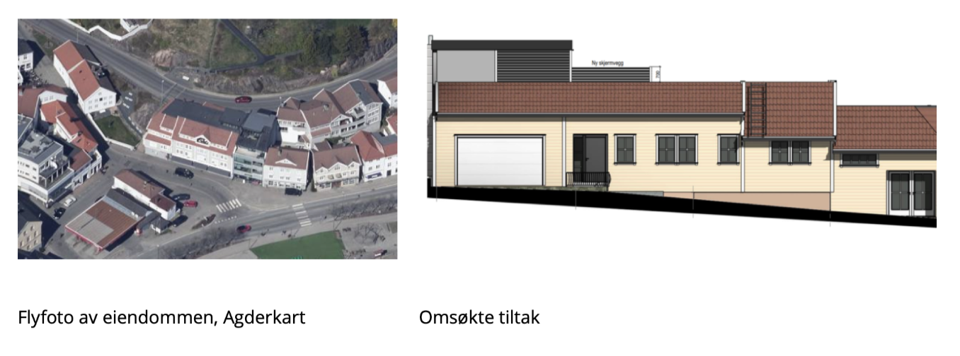 Statsforvalteren fastslår - Får ikke bygge takterrasse i Grimstad sentrum.