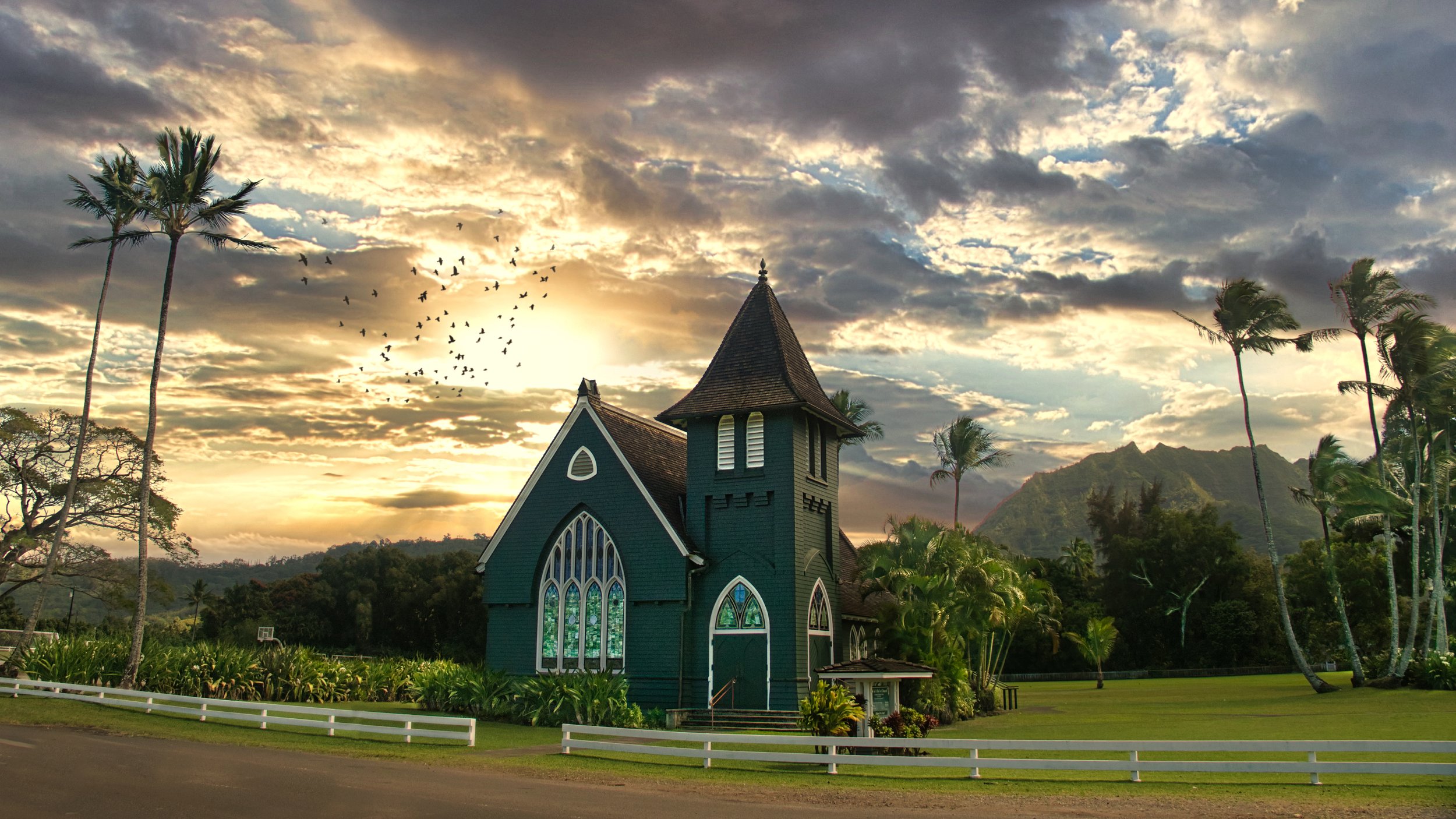 Hanalei Bay Church (20"x30")