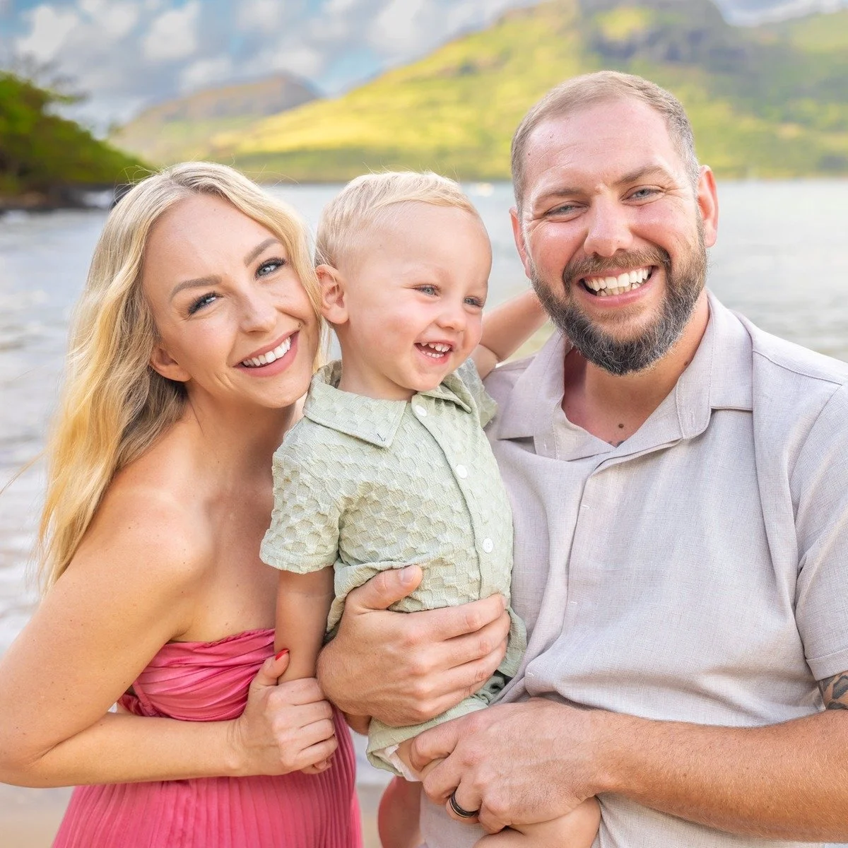 Happy Family Photo Session on a Kauai beach