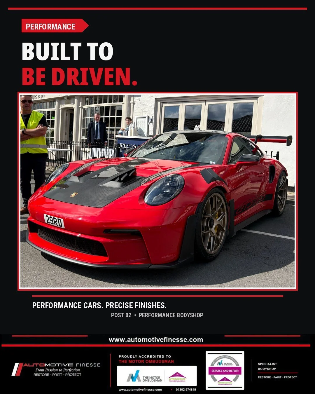 Performance cars still pick up stone chips, scratches, panel damage and tired paintwork.

The difference comes from how those issues get repaired.
Automotive Finesse provides specialist bodywork, paint repair and refinishing for cars where the finish