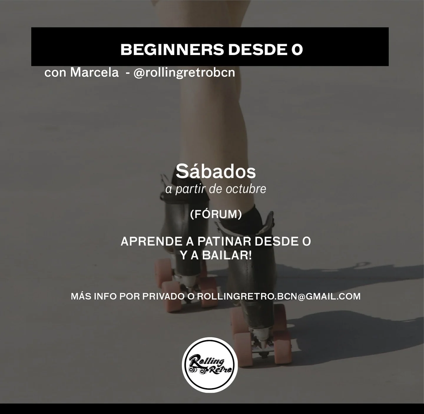 ✨ Clase de Iniciaci&oacute;n en Patines ✨
📅 Este s&aacute;bado 04/10 de 10:00 a 11:30

👉 Ideal si empiezas desde cero o llevas unos 3 meses patinando o practicando.

🔹 Aprender&aacute;s:

Mantenerte sobre los patines con seguridad

Deslizar, frena