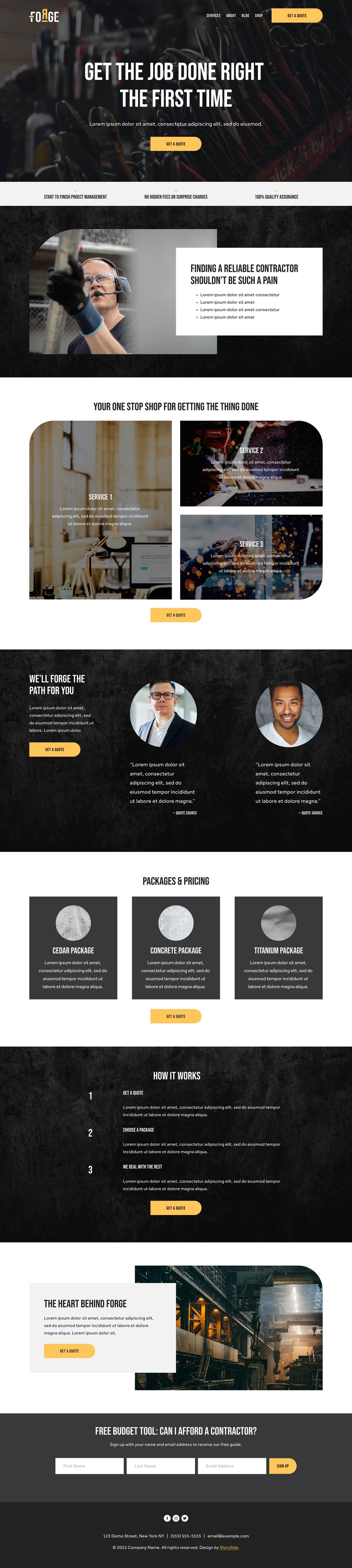 Forge: An Industrial StoryBrand Website Template