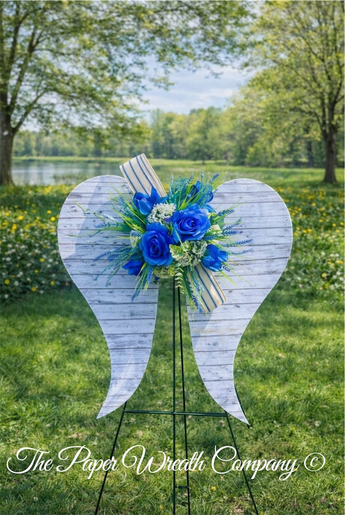 Blue Spring Cemetery Angel Wings 24x24 No script