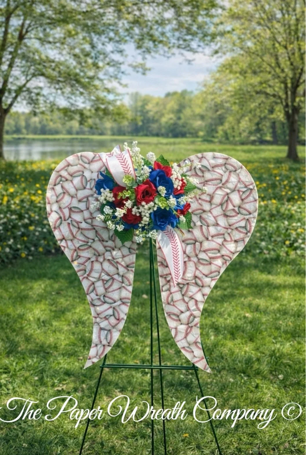 24x24 Base Ball Cemetery angel wings