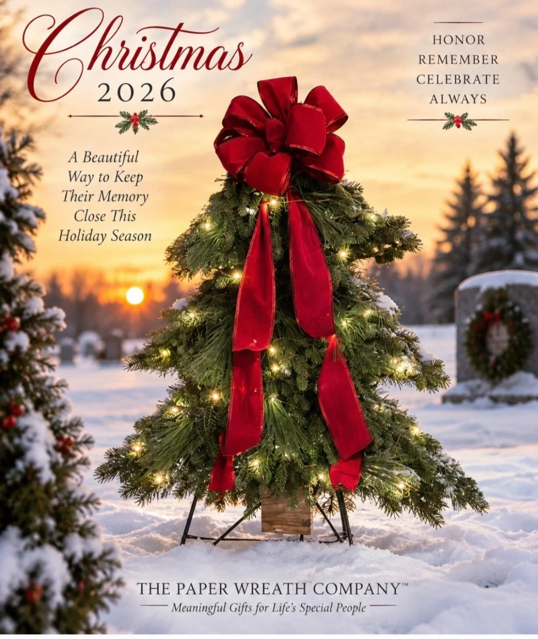 Fresh Evergreen Cemetery Christmas Tree