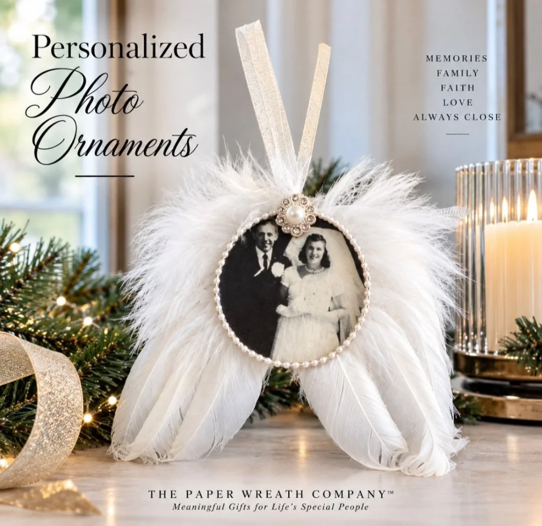 Personalized Photo Angel Wing Ornament