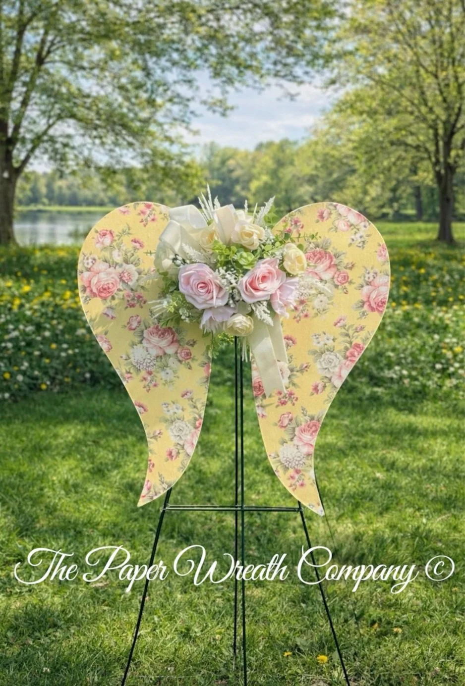 Cemetery Poinsette Angel Wings