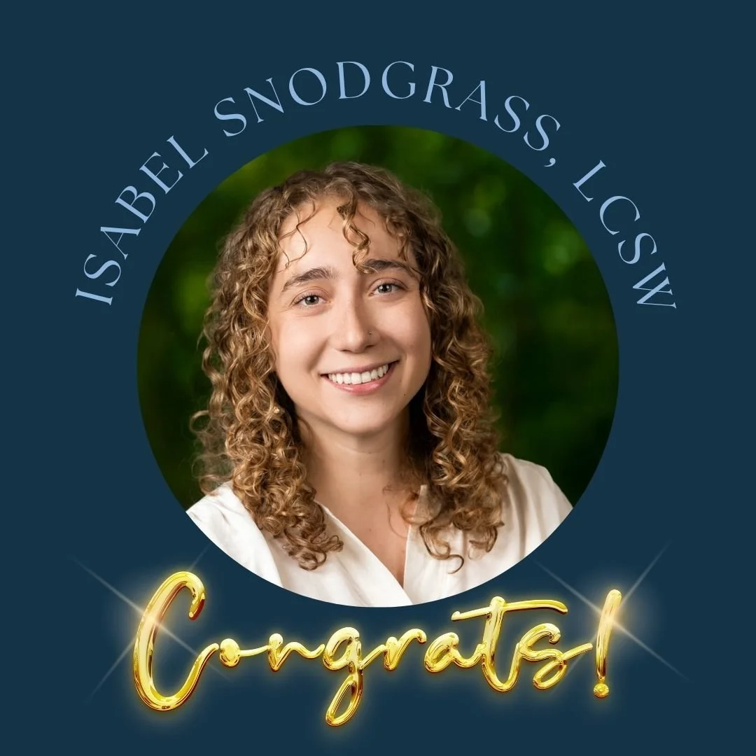 Congratulations to Isabel on officially becoming an LCSW! We’re so proud to have you on our team!
