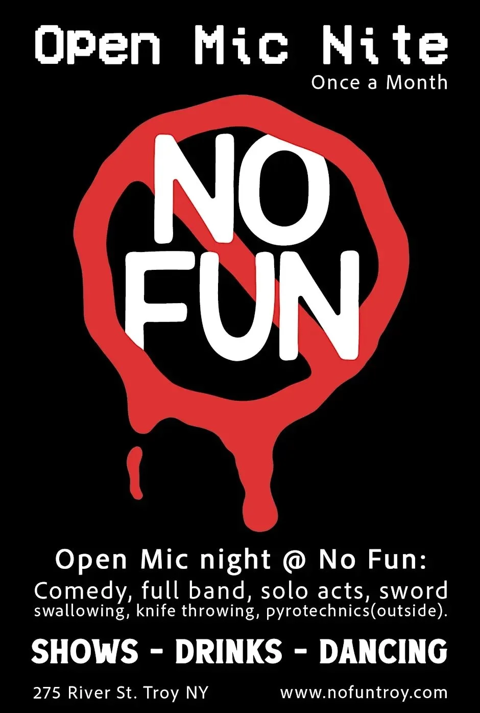 No Fun Open Mic Night