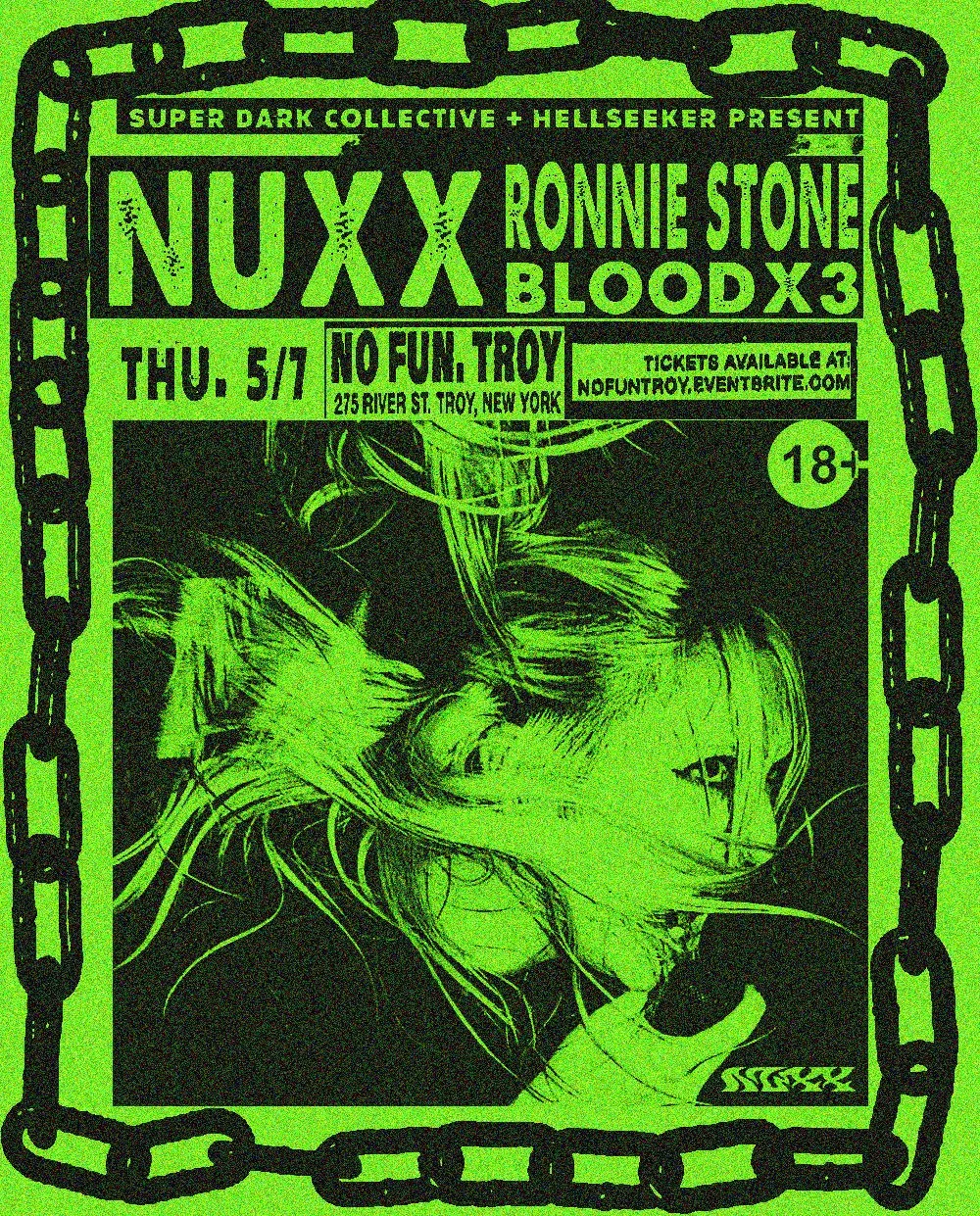 Hellseeker Presents: NUXX / Ronnie Stone / Bloodx3 (Ages 18+)