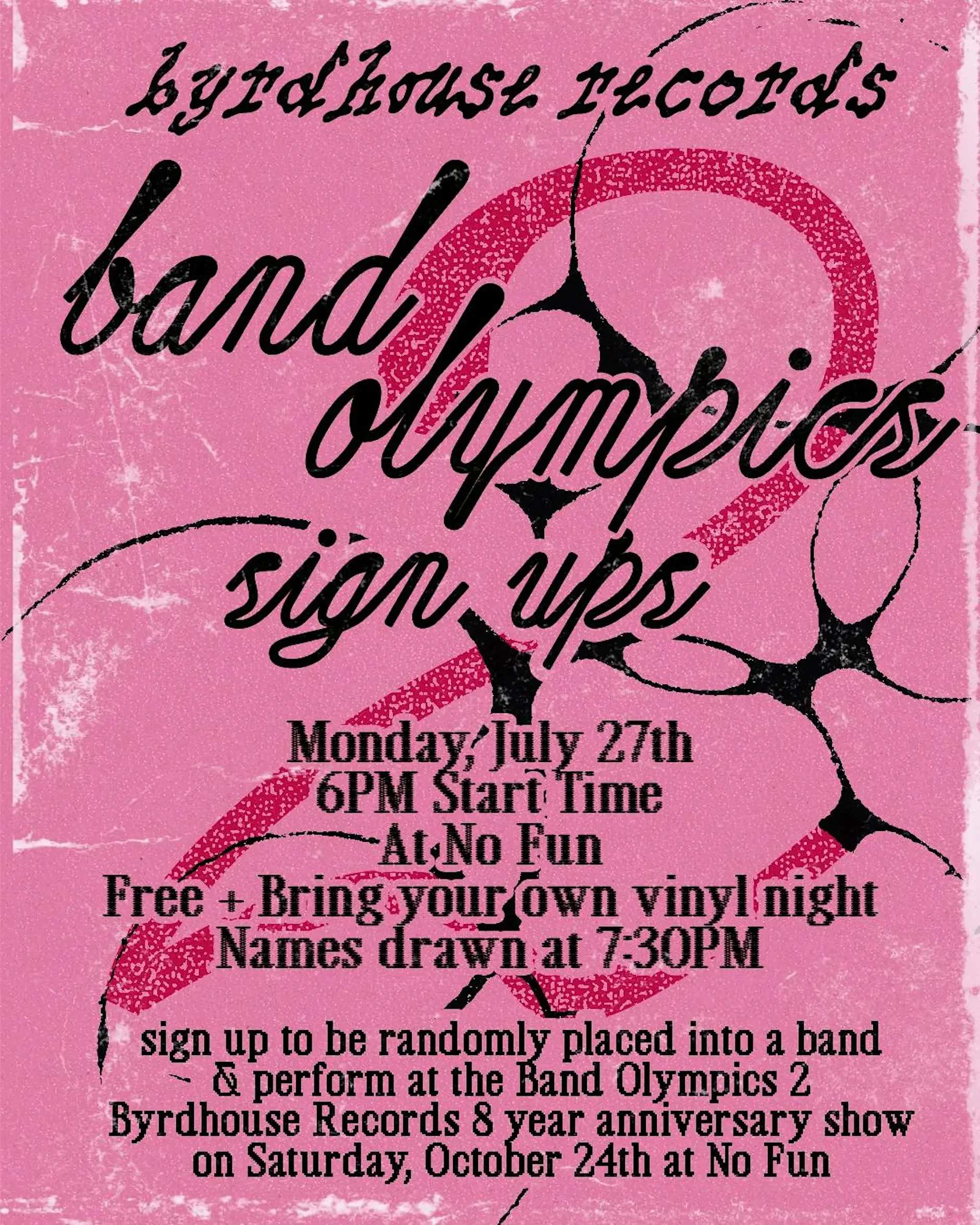 Band Olympics Sign Ups! + BYO Vinyl Nite